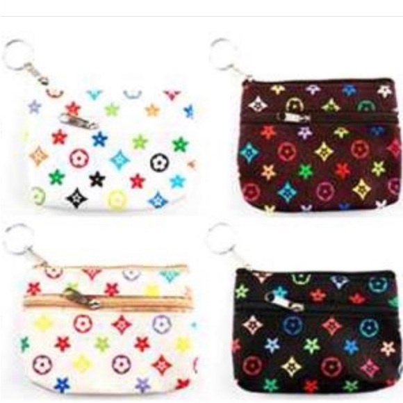 Unbranded Handbags - Fashion Floral-Star zip pouch- keychains (Multicolor) 4 colors available